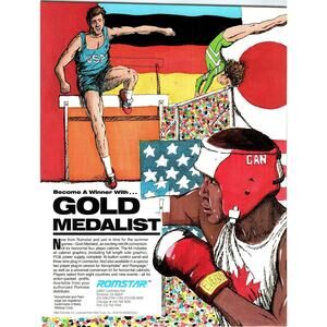 1988 Romstar Gold Medalist Arcade Game Flyer USA Canada Japan Germany